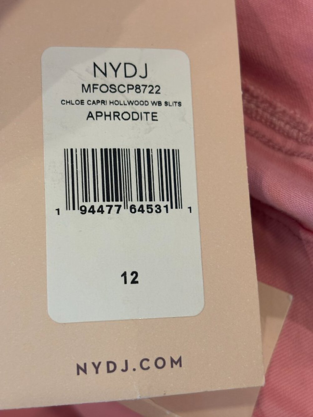 NYDJ | Pink Chloe Capri Jeans, Hollywood WB & Slits | Size 12 | NWT - Picture 8 of 10